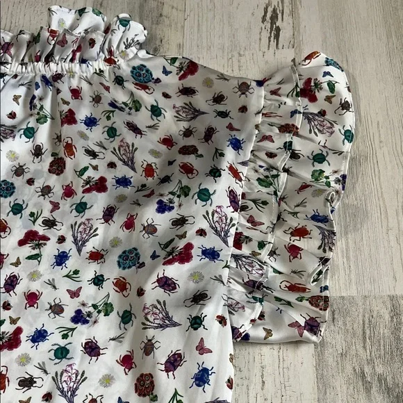 Koch Insect Floral Ruffle Sleeve Blouse - Picture 11 of 12